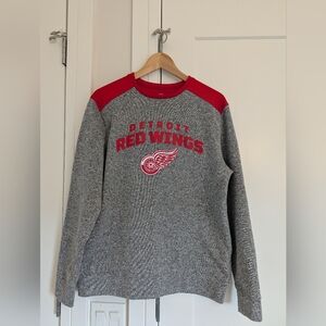Detroit Red Wings NHL Gray and Red Men's Sweater